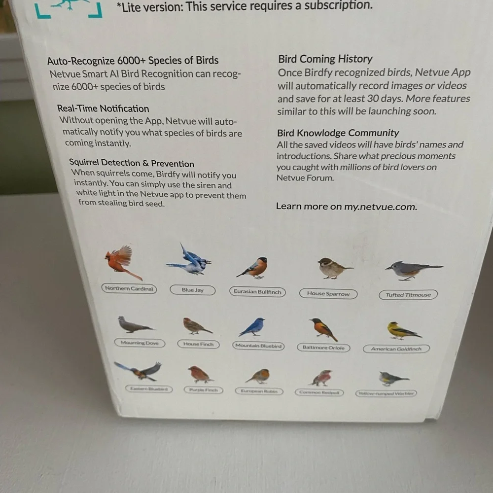 New in Box/Never used  Net-Vue Birdfy Smart Bird Feeder with Camera